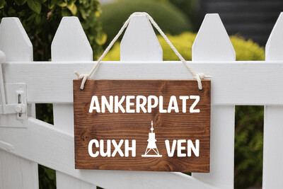 Holzschild Ankerplatz Ortsname Holzschild Ankerplatz Ortsname
