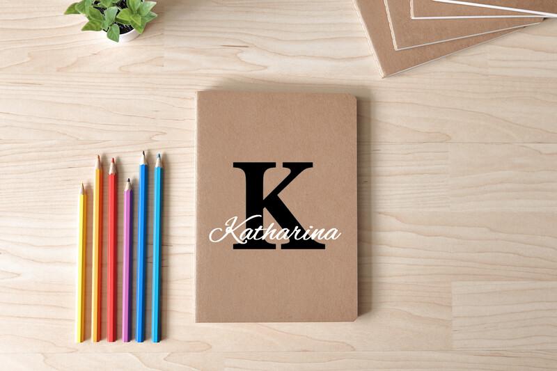 Notizbuch A5 Notizbuch A5 "Kraftpapier" personalisierbar