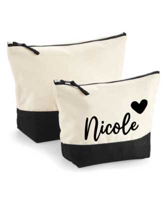 Kosmetiktasche Beige farbiger Boden Größe L Kosmetiktasche Beige farbiger Boden Größe L