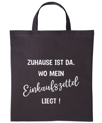Baumwolltasche Dunkelgraubraun kurze Tragegriffe Baumwolltasche Dunkelgraubraun kurze Tragegriffe