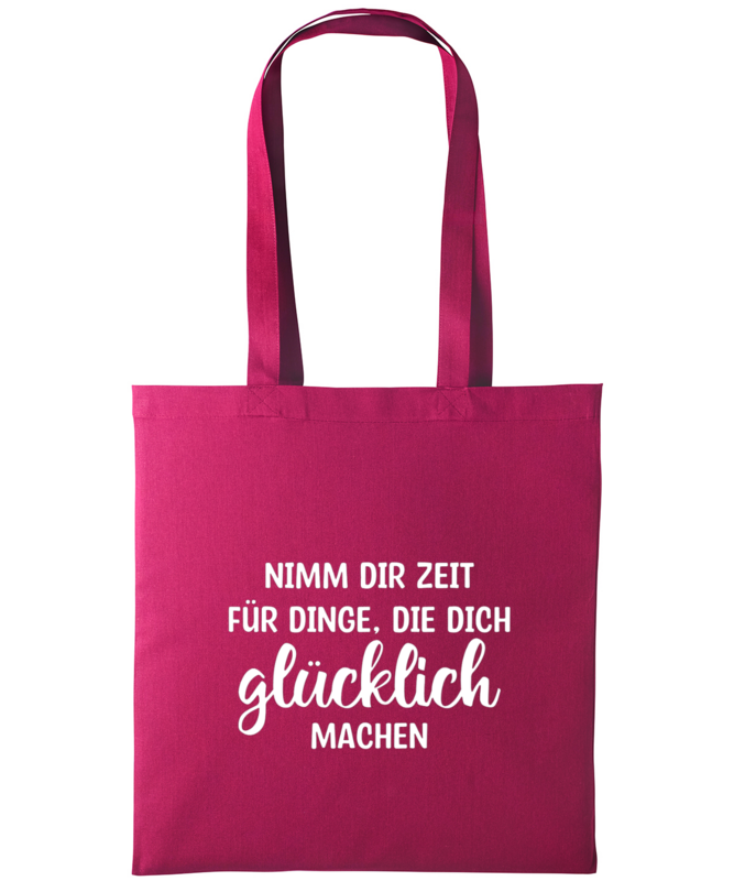 Baumwolltasche Pink mit langen Tragegriffen Baumwolltasche Pink mit langen Tragegriffen