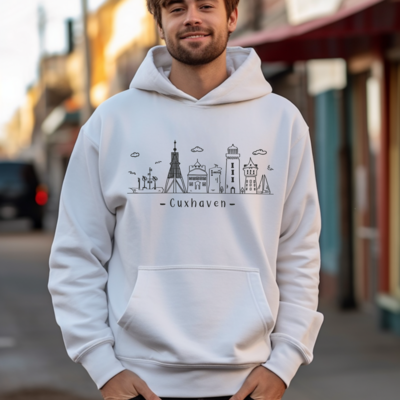 Premium Bio Hoodie Skyline Cuxhaven Unisex Premium Bio Hoodie Skyline Cuxhaven Unisex