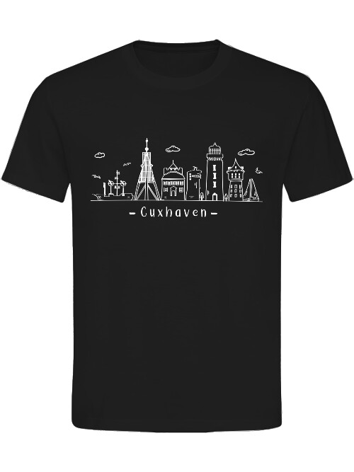 T-Shirt Normal Fit Skyline Cuxhaven Unisex T-Shirt Normal Fit Skyline Cuxhaven Unisex