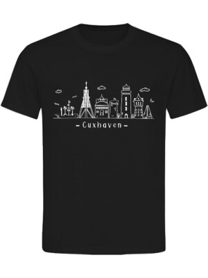 T-Shirt Normal Fit Skyline Cuxhaven Unisex T-Shirt Normal Fit Skyline Cuxhaven Unisex