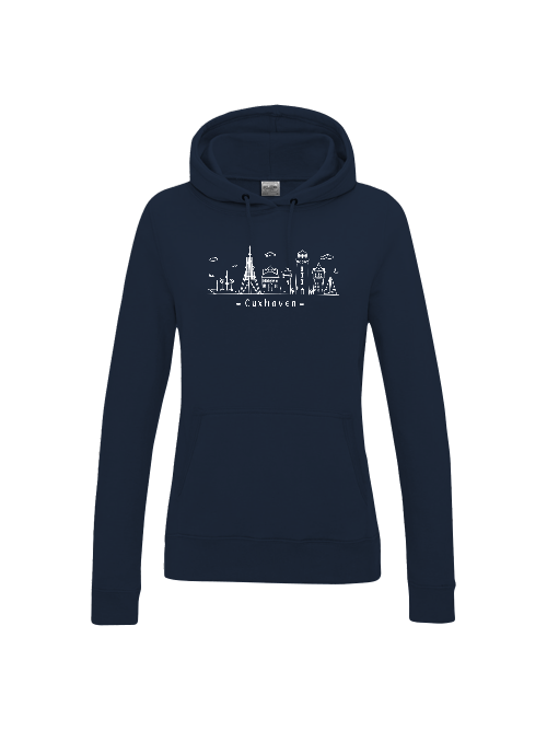 Frauen Hoodie Skyline Cuxhaven Frauen Hoodie Skyline Cuxhaven
