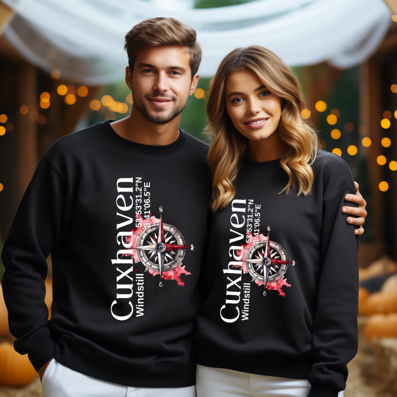 Sweatshirt Cuxhaven Roter Kompass Unisex Sweatshirt Cuxhaven Roter Kompass Unisex