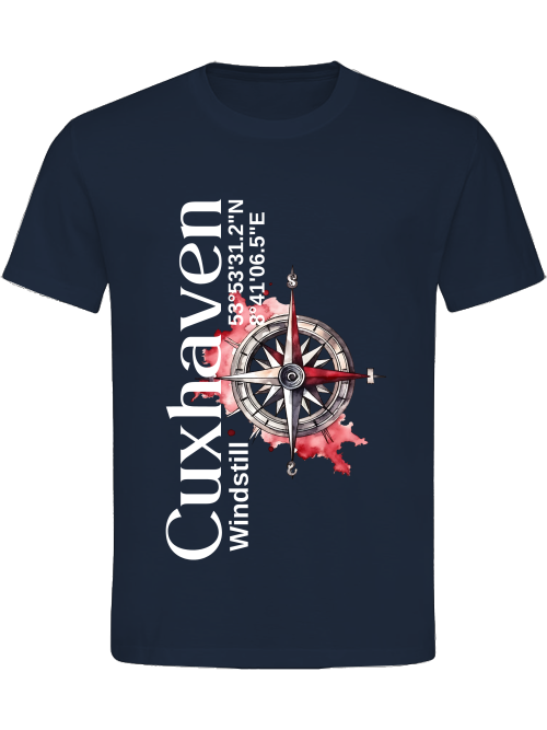 T-Shirt Normal Fit Cuxhaven Roter Kompass Unisex T-Shirt Normal Fit Cuxhaven Roter Kompass Unisex