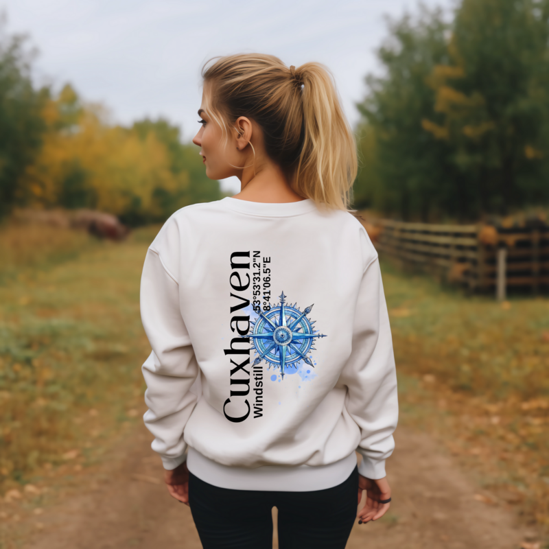 Sweatshirt Cuxhaven Blauer Kompass Unisex Sweatshirt Cuxhaven Blauer Kompass Unisex