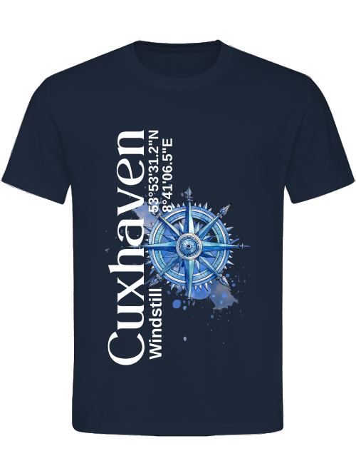 T-Shirt Normal Fit Cuxhaven Blauer Kompass Unisex T-Shirt Normal Fit Cuxhaven Blauer Kompass Unisex