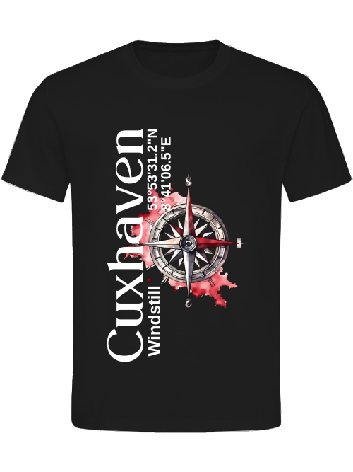 T-Shirt Normal Fit Cuxhaven Roter Kompass Unisex T-Shirt Normal Fit Cuxhaven Roter Kompass Unisex