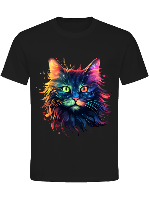 T-Shirt Normal Fit Katze Schwarz Fantasie Unisex T-Shirt Normal Fit Katze Schwarz Fantasie Unisex