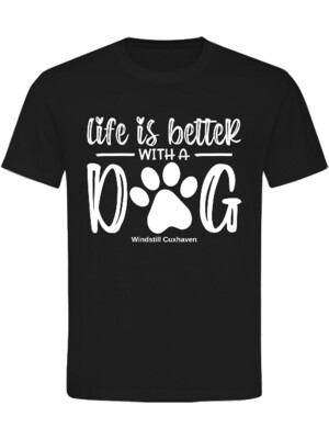 T-Shirt Normal Fit Life is better with a dog Unisex T-Shirt Normal Fit Life is better with a dog Unisex