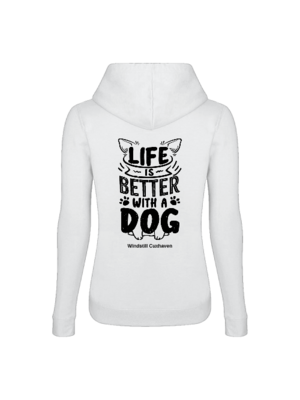 Frauen Hoodie Life is better with a dog beidseitig bedruckt Frauen Hoodie Life is better with a dog beidseitig bedruckt