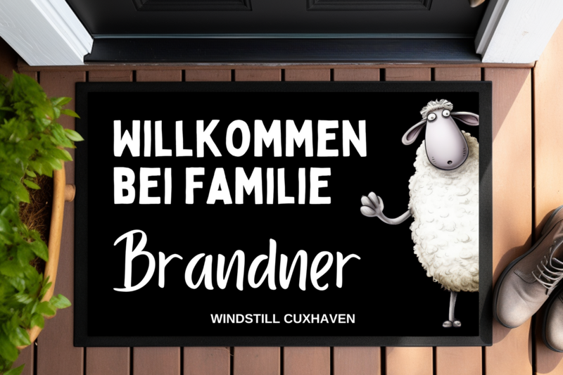 Fußmatte Schaf personalisierbar Fußmatte Schaf personalisierbar