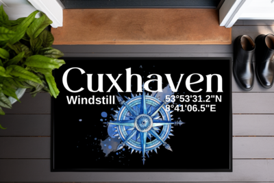 Fußmatte Cuxhaven Blauer Kompass Fußmatte Cuxhaven Blauer Kompass