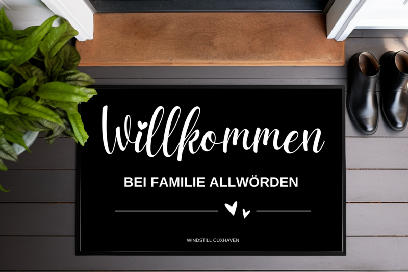 Fußmatte Willkommen Nachname personalisierbar Fußmatte Willkommen Nachname personalisierbar