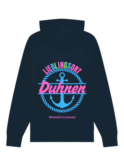 Premium Bio Hoodie Lieblingsort Duhnen blau Unisex