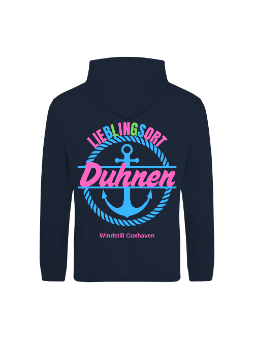 Hoodie Lieblingsort Duhnen blau Unisex Hoodie Lieblingsort Duhnen blau Unisex