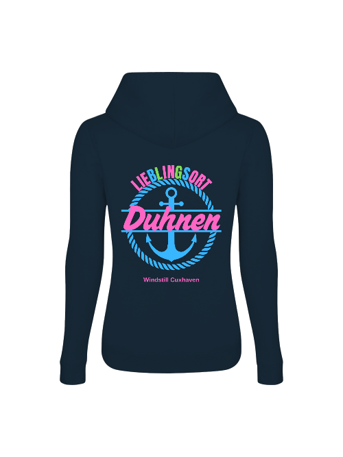 Frauen Hoodie Lieblingsort Duhnen blau Frauen Hoodie Lieblingsort Duhnen blau