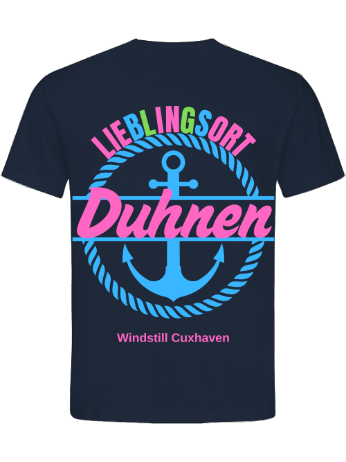 T-Shirt Normal Lieblingsort Duhnen blau Unisex T-Shirt Normal Lieblingsort Duhnen blau Unisex