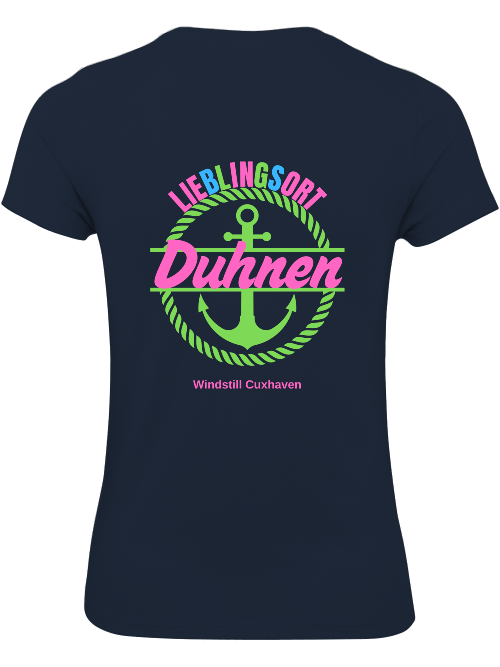 T-Shirt Slim Fit Lieblingsort Duhnen grün