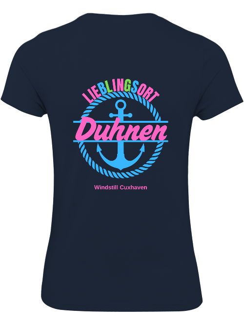 T-Shirt Slim Fit Lieblingsort Duhnen blau T-Shirt Slim Fit Lieblingsort Duhnen blau