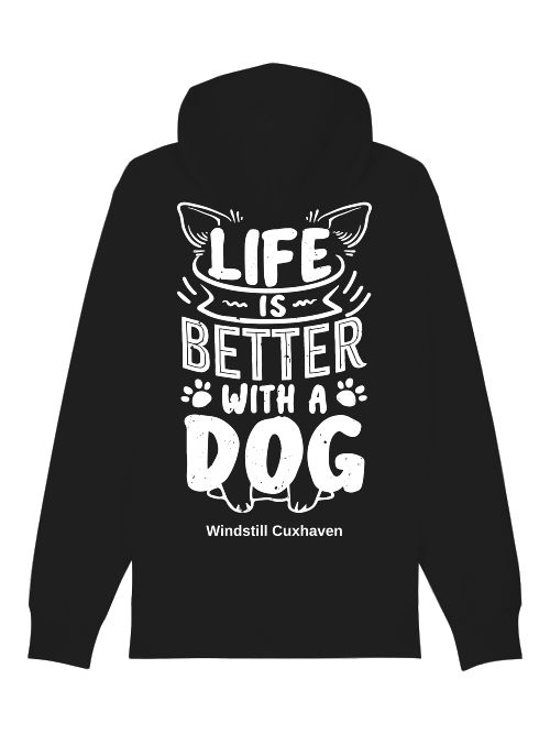 Hoodiejacke Life is better with a dog Unisex Hoodiejacke Life is better with a dog Unisex
