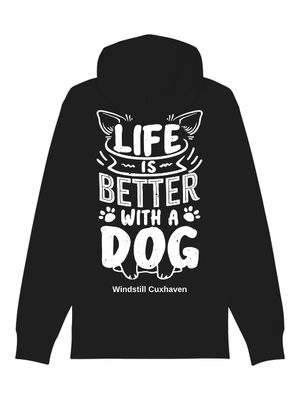 Hoodiejacke Life is better with a dog Unisex