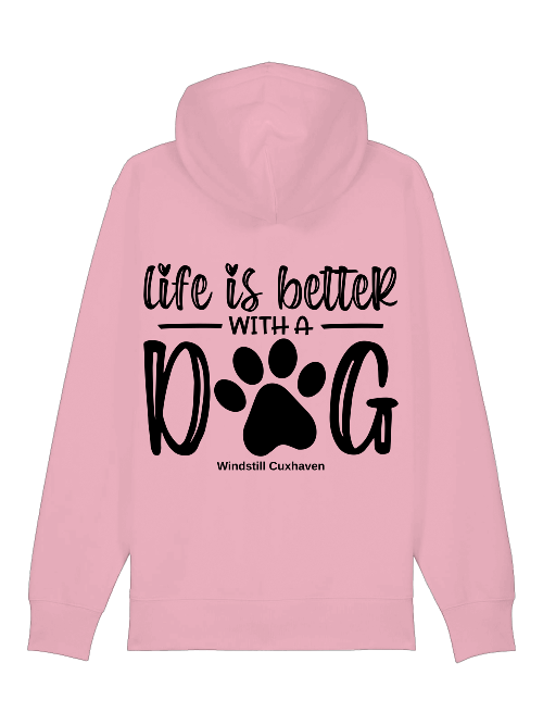 Hoodiejacke Life is better with a dog Unisex Hoodiejacke Life is better with a dog Unisex