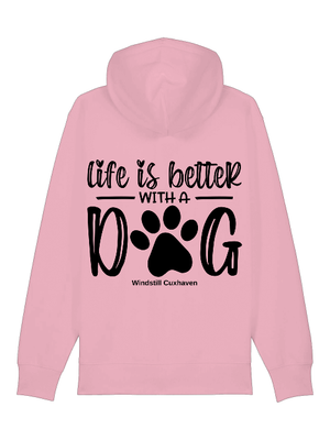 Hoodiejacke Life is better with a dog Unisex Hoodiejacke Life is better with a dog Unisex