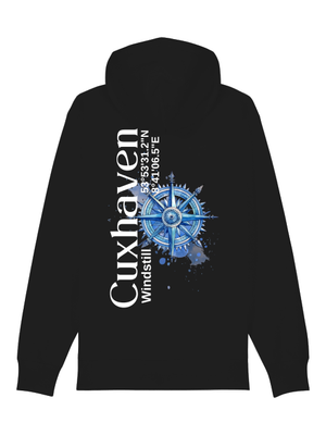 Hoodiejacke Cuxhaven Blauer Kompass Unisex Hoodiejacke Cuxhaven Blauer Kompass Unisex