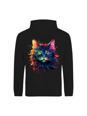 Hoodie Katze Schwarz Fantasie Unisex