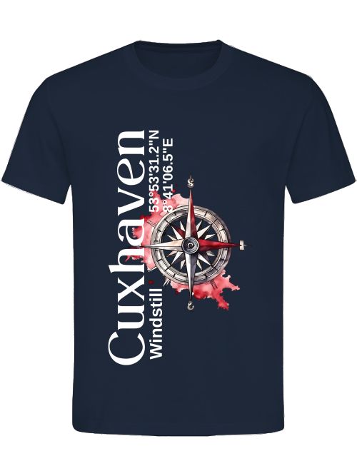 T-Shirt Normal Fit Cuxhaven Roter Kompass Unisex