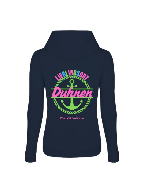 Frauen Hoodie Lieblingsort Duhnen grün