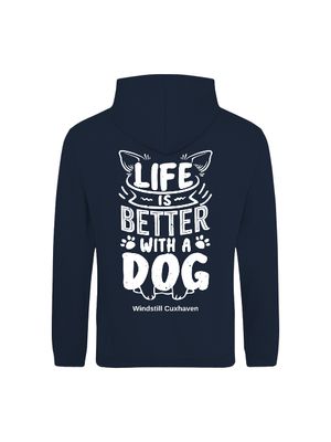 Hoodie Life is better with a dog beidseitig bedruckt Unisex
