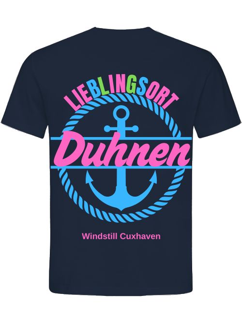 T-Shirt Normal Lieblingsort Duhnen blau Unisex
