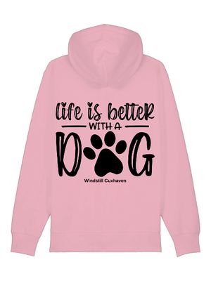 Hoodiejacke Life is better with a dog Unisex