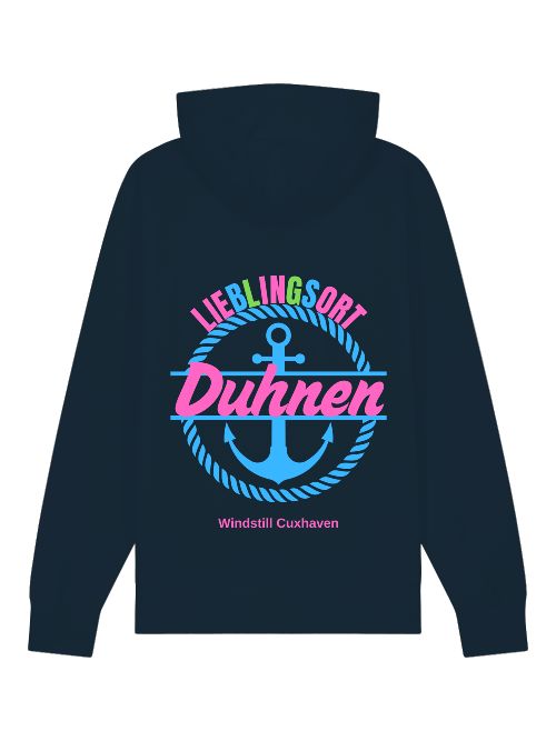 Premium Bio Hoodie Lieblingsort Duhnen blau Unisex