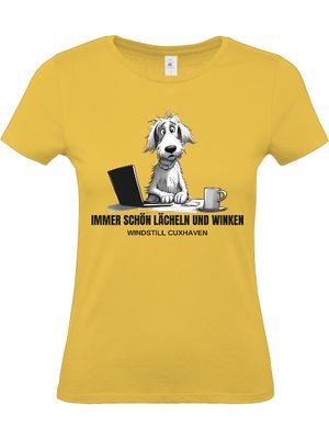 T-Shirt Slim Fit Lächeln und Winken