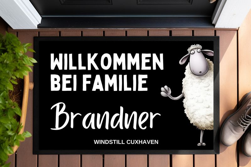 Fußmatte Schaf personalisierbar