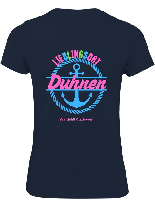 T-Shirt Slim Fit Lieblingsort Duhnen blau