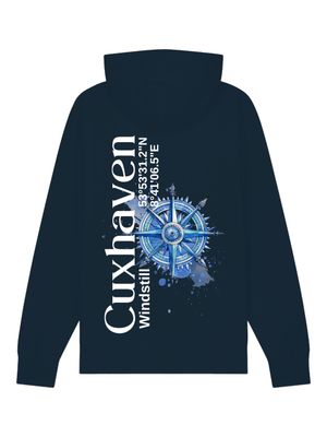 Premium Bio Hoodie Blauer Kompass Unisex