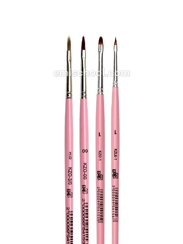 Set of brushes for Zhostovo painting