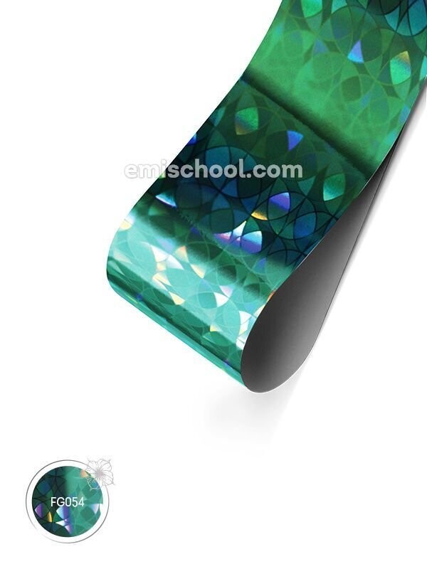 Foil holographic Turquoise Circles, 1.5 m.