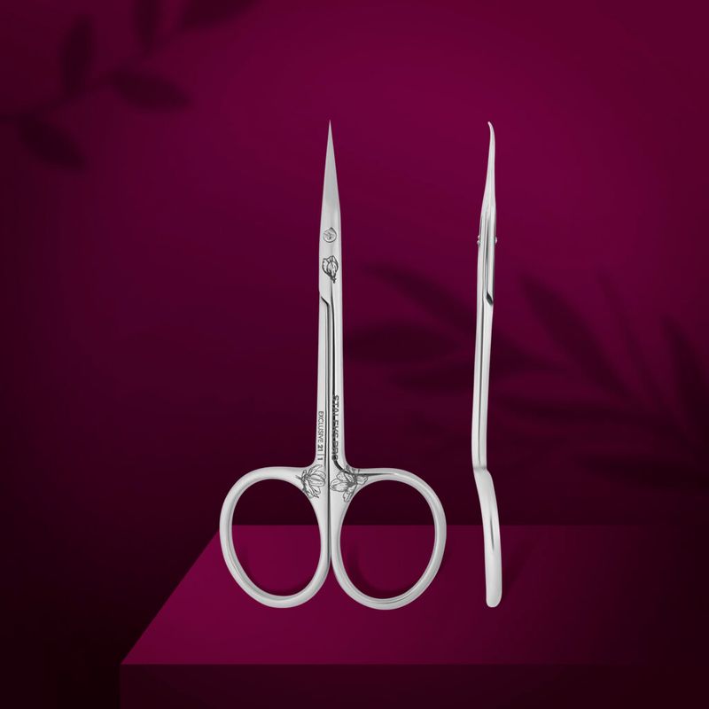Professional cuticle scissors with hook EXCLUSIVE 21 TYPE 1 (magnolia)
