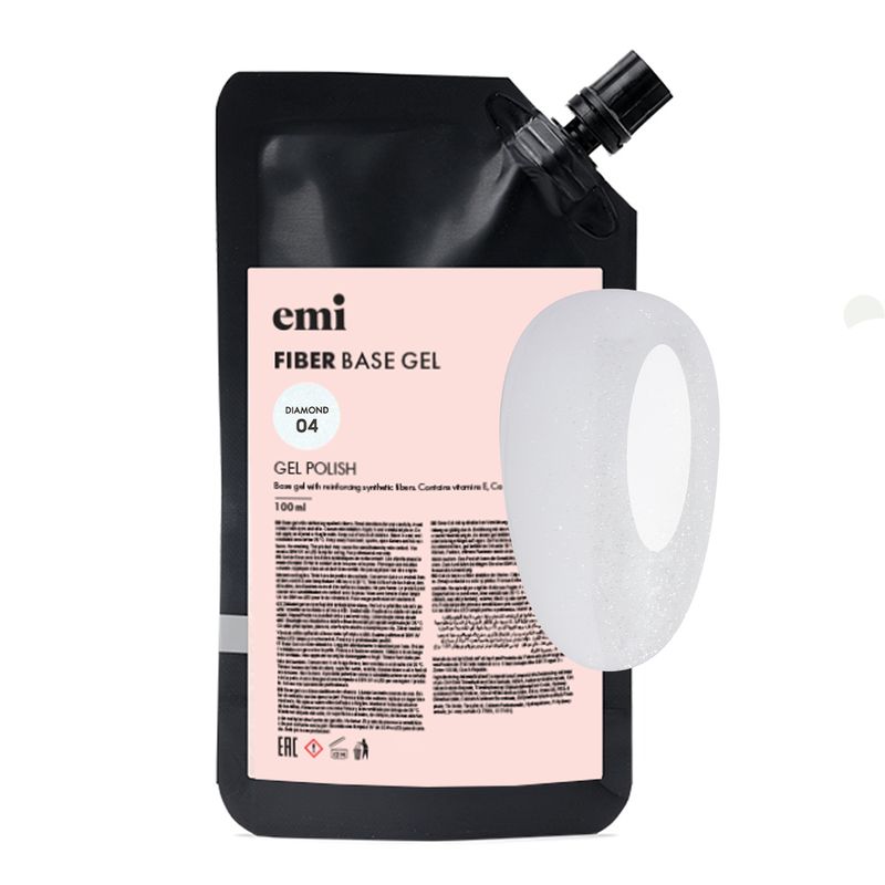 E.MiLac Fiber Base Gel Diamond #4, 100 ml.