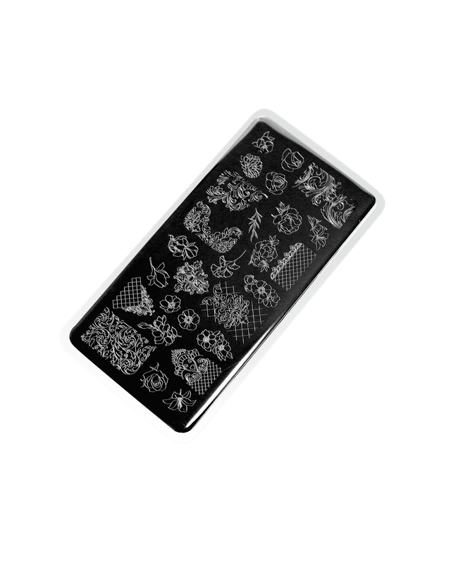 Stamping plate #9 Flowers and patterns.