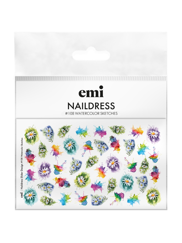 Naildress Slider Design #108 Watercolor Sketches