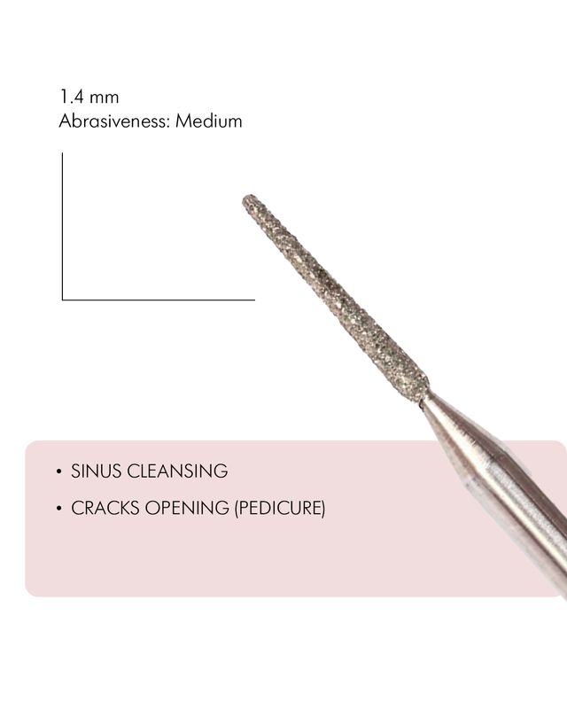 Needle cone-shaped diamond coated rotary file, 1,4 mm, Medium abrasiveness