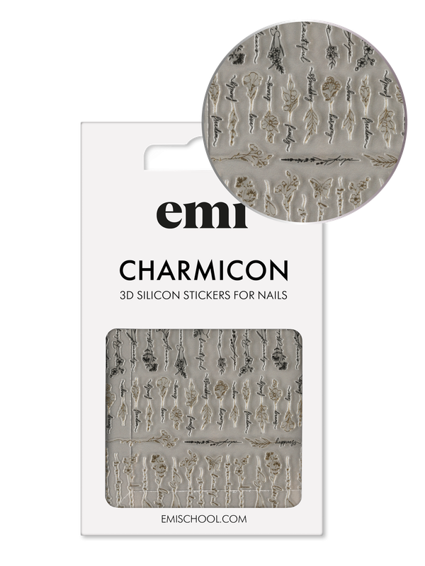 Charmicon 3D Silicone Stickers #231 Flowers and phrases